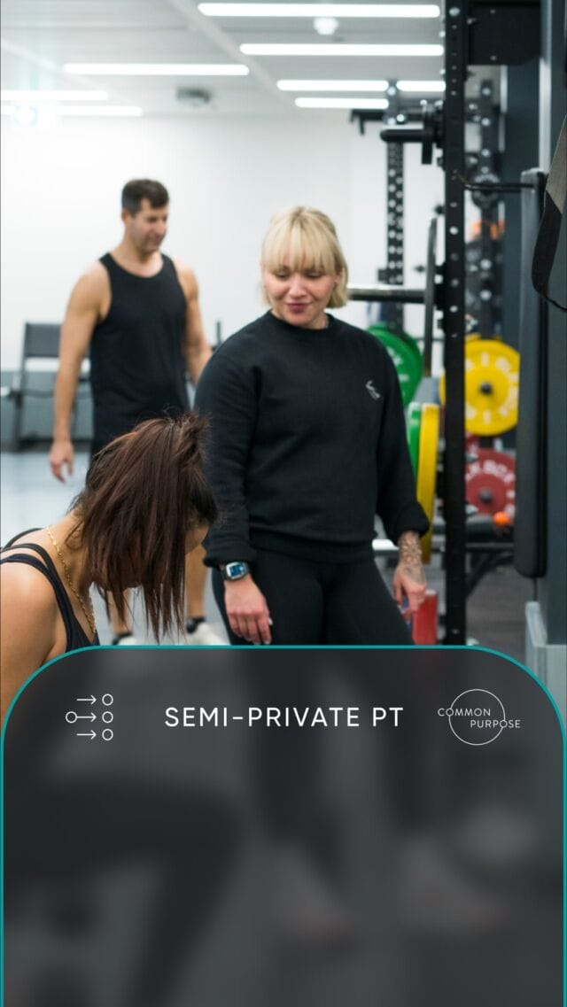 Get the best of both worlds with semi-private PT at Common Purpose. Personal attention + the motivation of like-minded workout buddies. Crush those goals with a crew! 📈💪#pt #fitness #motivation #gym #wellness